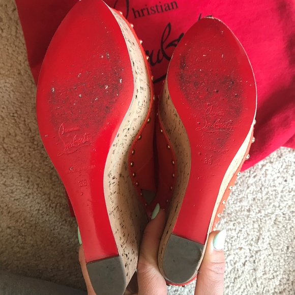 Christian Louboutin orange WEDGES! - Picture 5 of 5